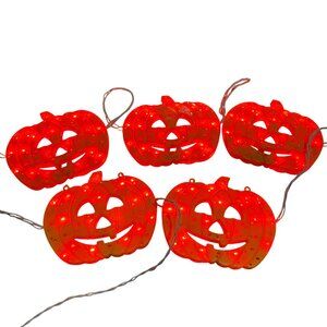 Vtg Noma Halloween Pumpkin Light-Up Window Hanging Decor Corded 16" Retired